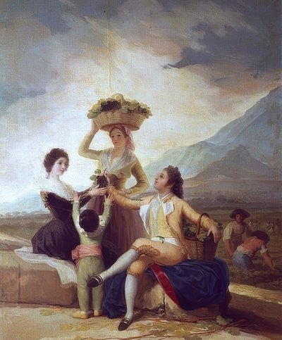 De wijnoogst - De herfst door Francisco de Goya