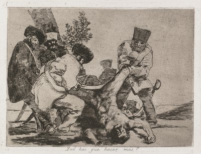 Rampen van de oorlog: Pl. 33, Wat kan men meer doen door Francisco de Goya