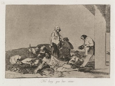 Rampzalige Oorlog: Pl. 58, Het heeft geen zin om te schreeuwen, 1810-1813 door Francisco de Goya