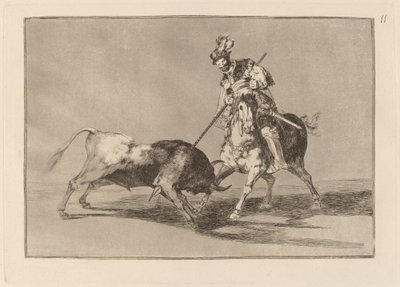 El Cid Campeador lanceando otro toro door Francisco de Goya