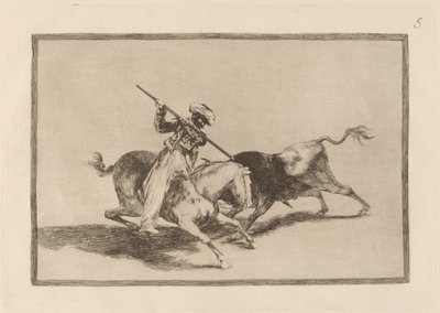 El animoso moro Gazul es el primero que lanceo toros en regla door Francisco de Goya