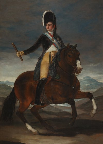 Ruiterportret van koning Ferdinand VII van Spanje door Francisco de Goya