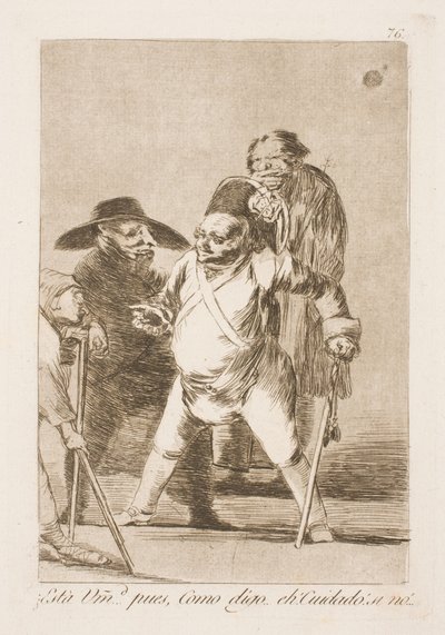 Er de der? Altså jeg sagde... Æh geef acht! Of... door Francisco de Goya