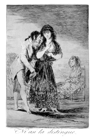 Zelfs zo kan hij haar niet begrijpen, 1799 door Francisco de Goya