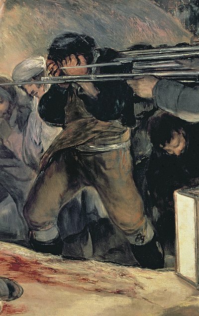 Executie van de verdedigers van Madrid, 3 mei 1808 (detail) door Francisco de Goya