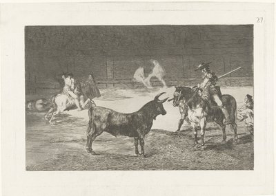 Fernando del Toro daagt een stier uit door Francisco de Goya