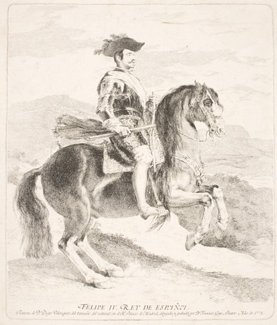 Filips IV, koning van Spanje, te paard door Francisco de Goya