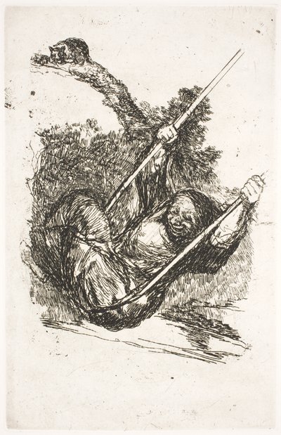 Heks in schommel door Francisco de Goya
