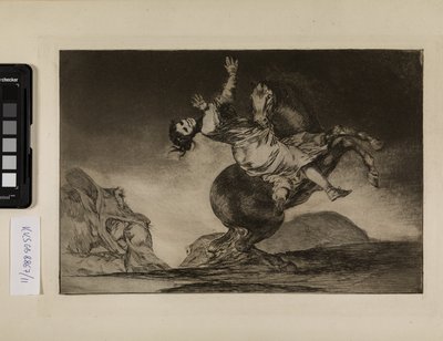 De paardenrover (Een vrouw en een paard, laat een ander ze temmen) door Francisco de Goya