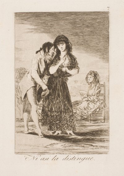 Zelfs op deze manier kent hij haar niet door Francisco de Goya