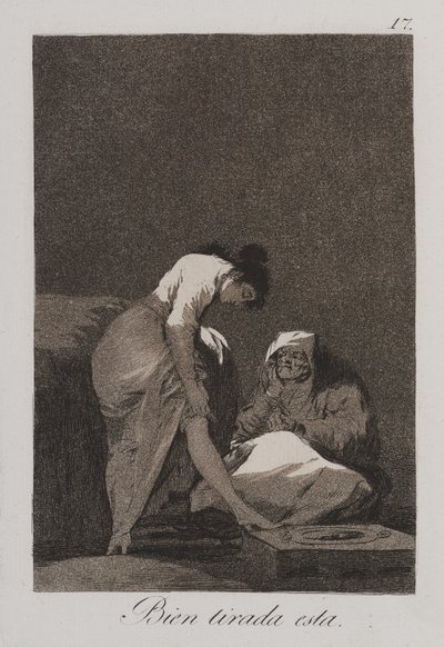 Het is mooi gespannen (Bien tirada está) door Francisco de Goya