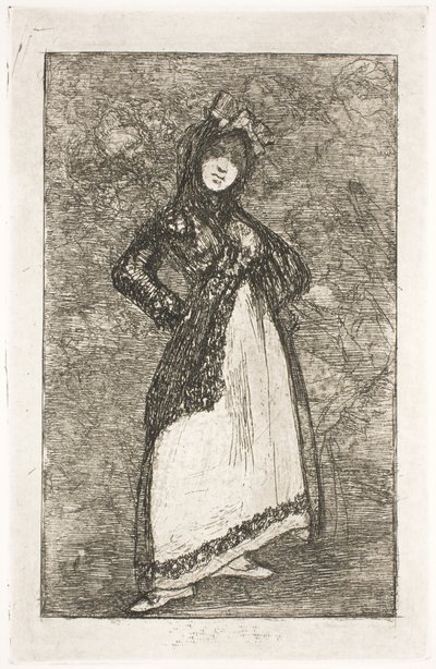 Maja tegen een achtergrond van demonen door Francisco de Goya