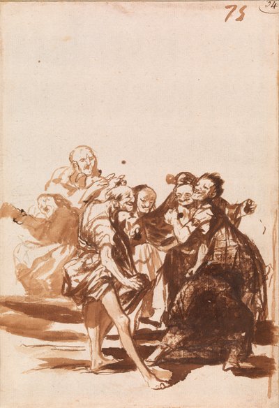 Oude Mensen Zingen en Dansen door Francisco de Goya