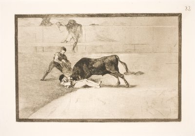 De noodlottige dood van Pepe Illos in de arena van Madrid door Francisco de Goya