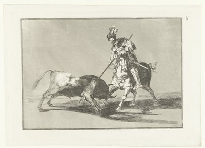 Rodrigo Díaz de Vivar verwondt een stier door Francisco de Goya