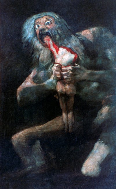 Saturnus die een van zijn Kinderen Verslindt door Francisco de Goya