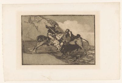 Stierenjacht te paard door Francisco de Goya