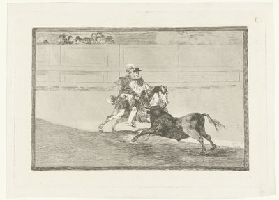 Stierenvechter in een arena door Francisco de Goya