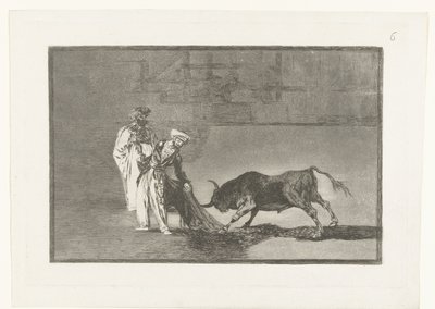 Stierenvechters in een arena door Francisco de Goya
