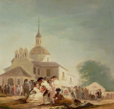De hermitage van San Isidro, Madrid, 1788 door Francisco de Goya