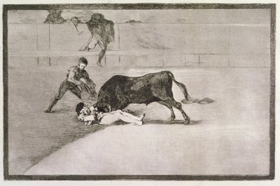 De ongelukkige dood van Pepe Hillo (Jose Delgado) in de arena in Madrid op 11 mei 1801, plaat 33 van 