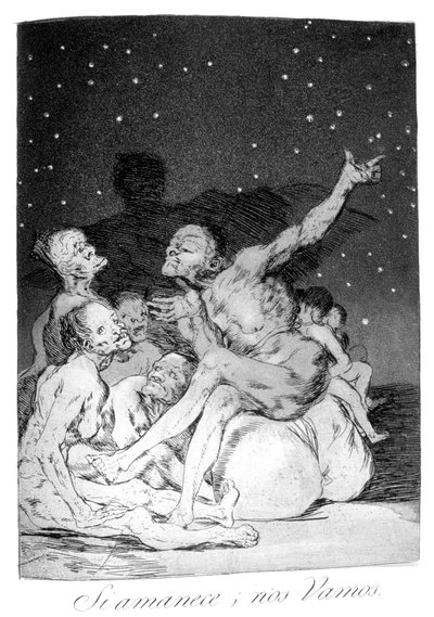 Wanneer de dag aanbreekt, gaan we op pad!, 1799 door Francisco de Goya