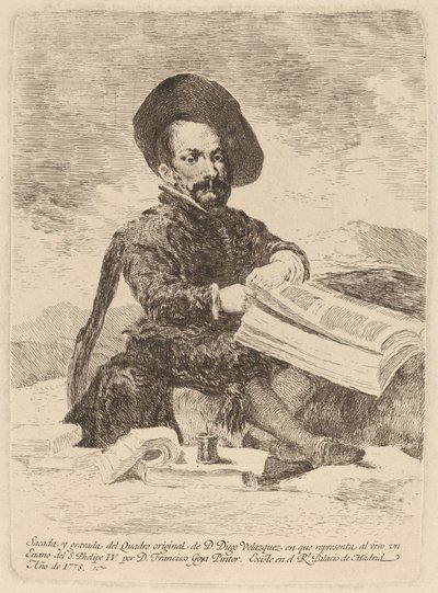 Een dwerg door Francisco de Goya after Diego Velázquez