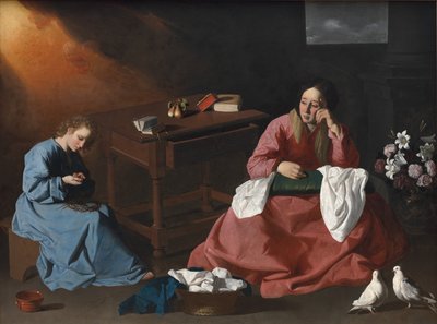 Christus en de Maagd in het Huis in Nazareth, c. 1640 door Francisco de Zurbaran