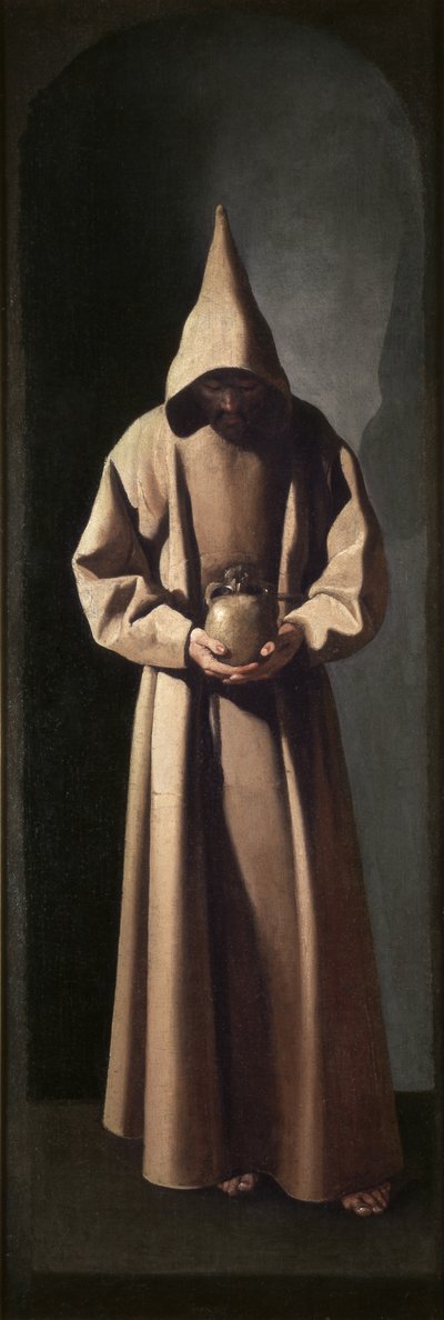 St. Franciscus Contemplerend een Schedel door Francisco de Zurbaran