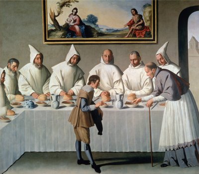 St. Hugh van Cluny (1024-1109) in de Refter van de Kartuizers, 1633 door Francisco de Zurbaran