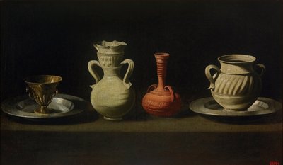 Stilleven met vier vaten door Francisco de Zurbaran