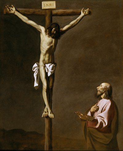 De Gekruisigde Christus met een Schilder door Francisco de Zurbaran