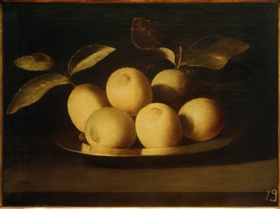 Citroenen op een zilveren schaal door Francisco de Zurbaran
