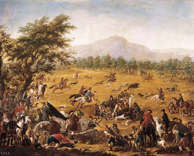 Jacht, c. 1780 door Francisco de la Traverse