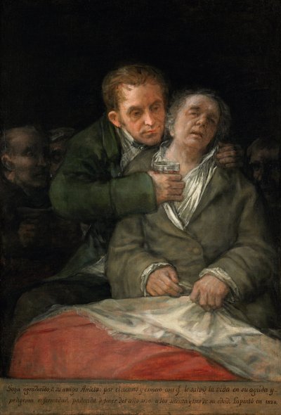 Zelfportret met Dr. Arrieta door Francisco de Goya