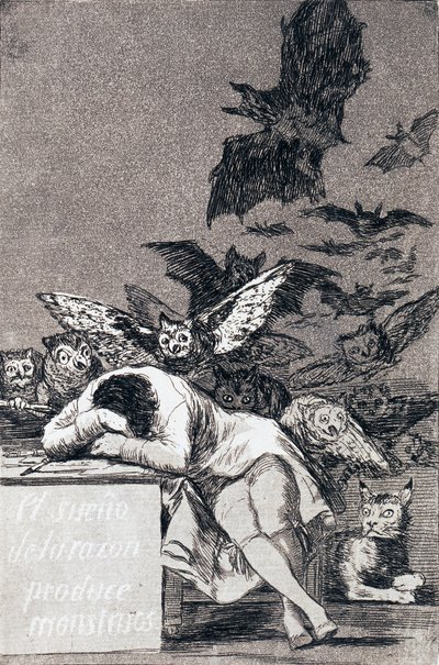 De Droom van de Rede Brengt Monsters Voort door Francisco de Goya