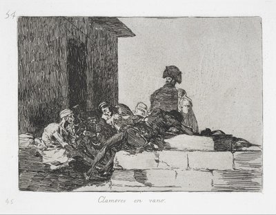 IJdele Klachten (Clamores en vano) uit de serie De Rampen van de Oorlog (Los Desastres de la Guerra) door Francisco de Goya
