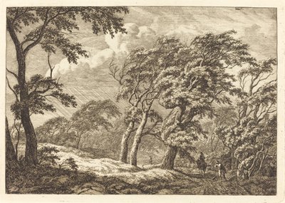 Reizigers op een Bosweg in een Storm door Franciscus A. Milatz