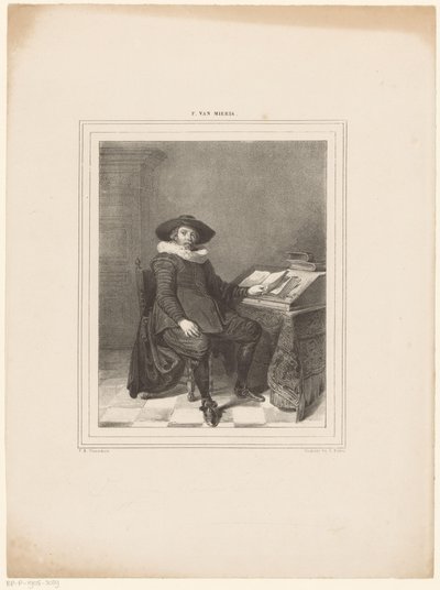 Portret van onbekende man door Franciscus Bernardus Waanders