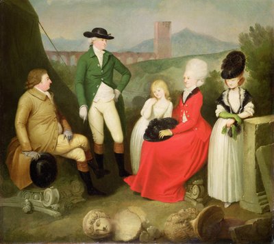Groepsportret van Aubrey, 2e Baron Vere van Harmsworth en familie door Franciszek Smuglewicz