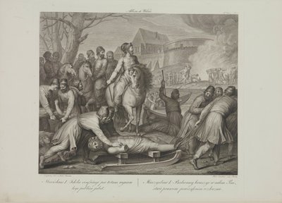 De vernietiging van heidense goden door Mieszko I van Polen door Smuglewicz, Franciszek (1745-1807). Lithografie, Eind 18e eeuw. Privécollectie door Franciszek Smuglewicz