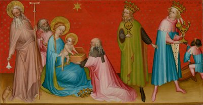 De aanbidding van de Wijzen met de Heilige Antonius Abt door Franco Flemish Master