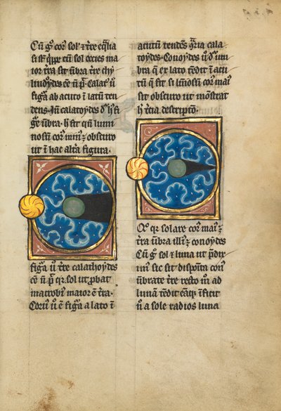 Twee diagrammen met de zon en de maan door Franco Flemish School