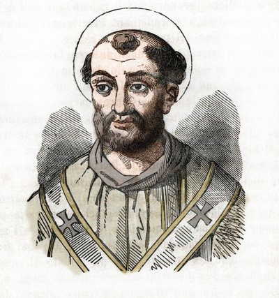 Antiquiteit: voorstelling van Paus Fabianus (Fabian of Fabiano of Fabianus) (236-250) Tekening uit 