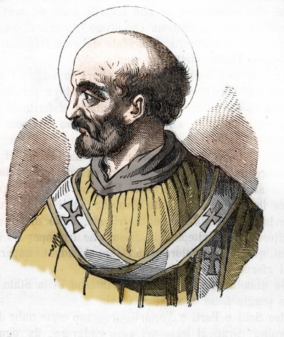 Antiquiteit: voorstelling van Paus Sixtus II (Sixtus of Sisto) (258) Tekening uit 