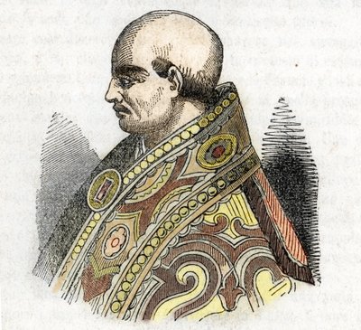 Middeleeuwen: voorstelling van paus Urbanus IV (1261-1264) Tekening uit 