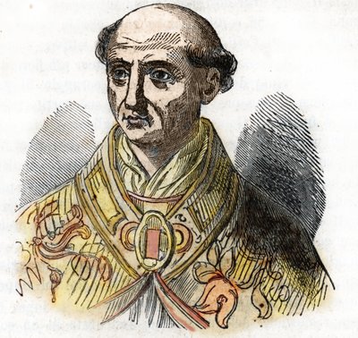 Portret van Paus Sint Calixte II (Gui van Bourgondië, in het Italiaans Guido dei Conti di Borgogna, Callisto II) door Franco Mistrali