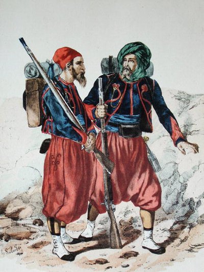 Zouaven, ca. 1860 door Francois Hippolyte Lalaisse