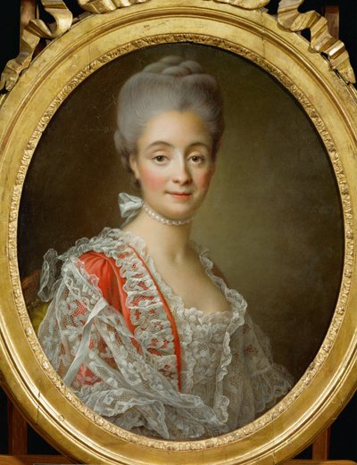Portret van Mme. Jacques-Benoit Loys door Francois-Hubert Drouais