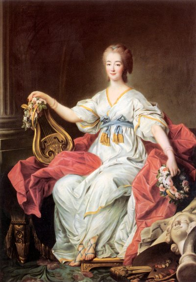 Portret van gravin Jeanne du Barry door Francois Hubert Drouais